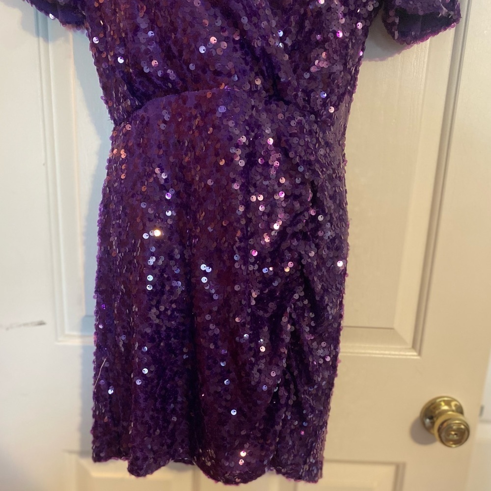 “LEYDEN” Sequin Ruched Mini Dress - Picture 5 of 16